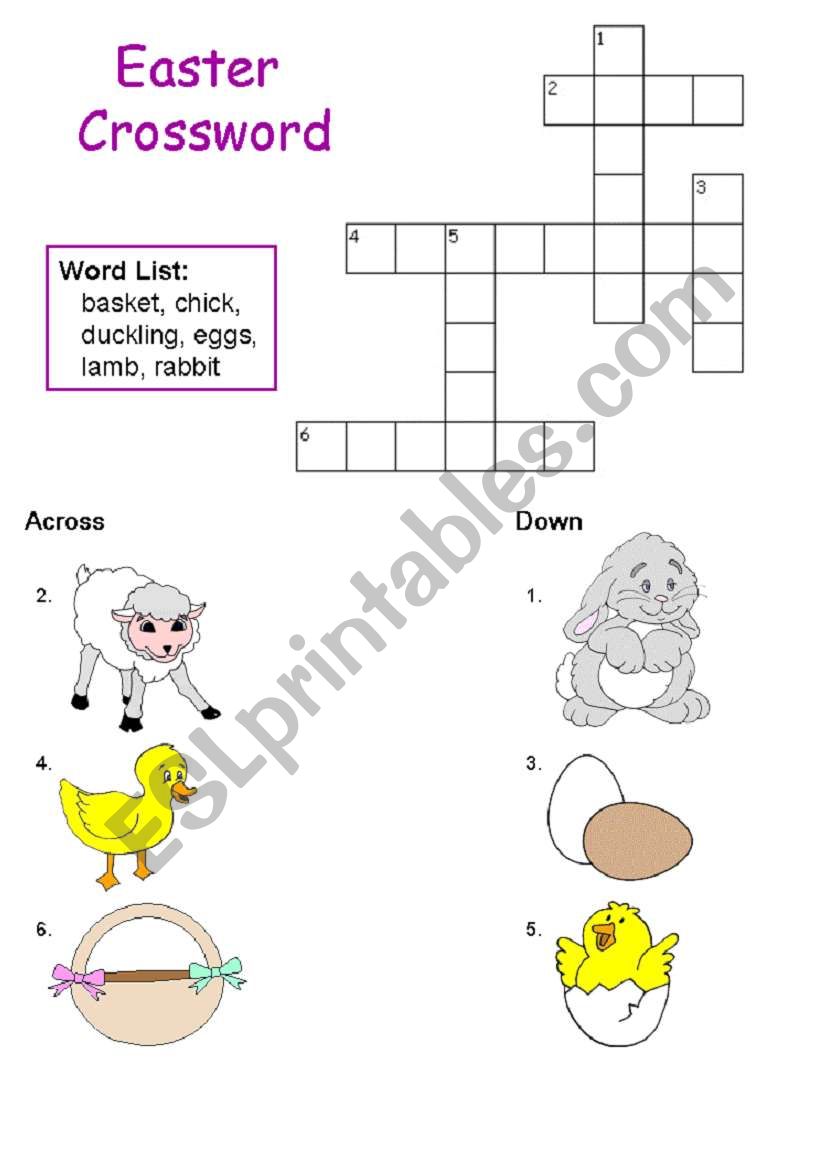 Easter Crosswords worksheet