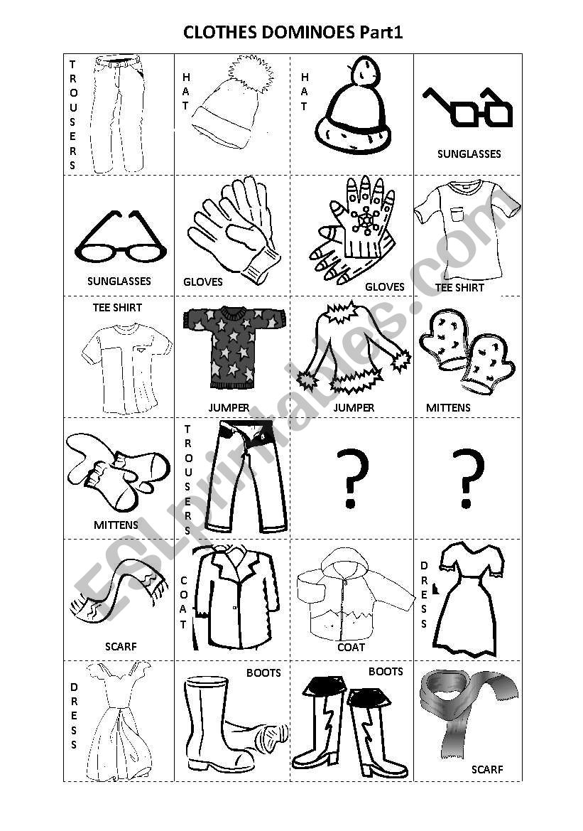 Clothes Dominoes Part1 worksheet