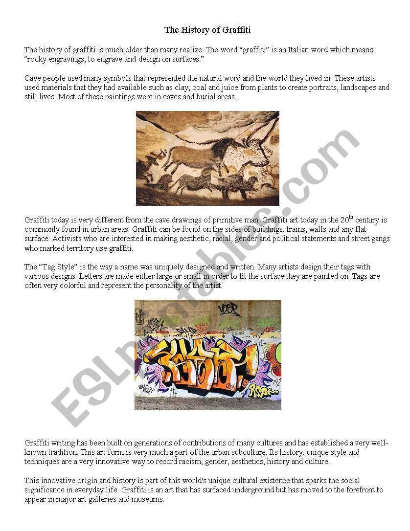 History of Graffiti worksheet