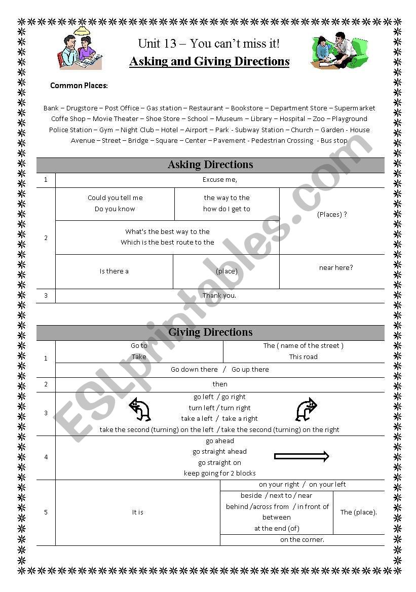 Directions  worksheet