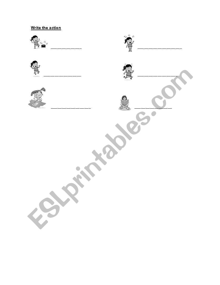 Actions worksheet