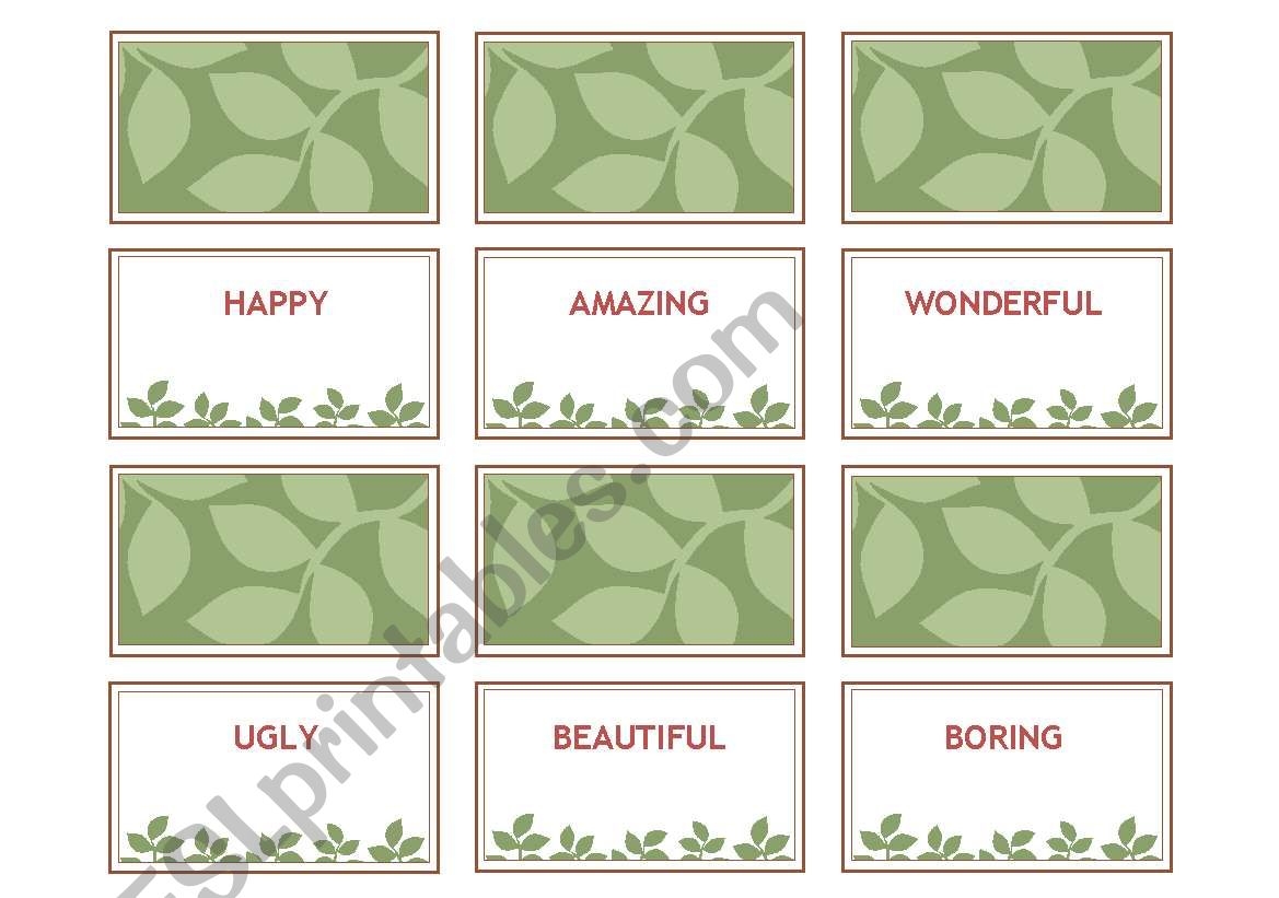 Apples to Apples Adjective Card Set