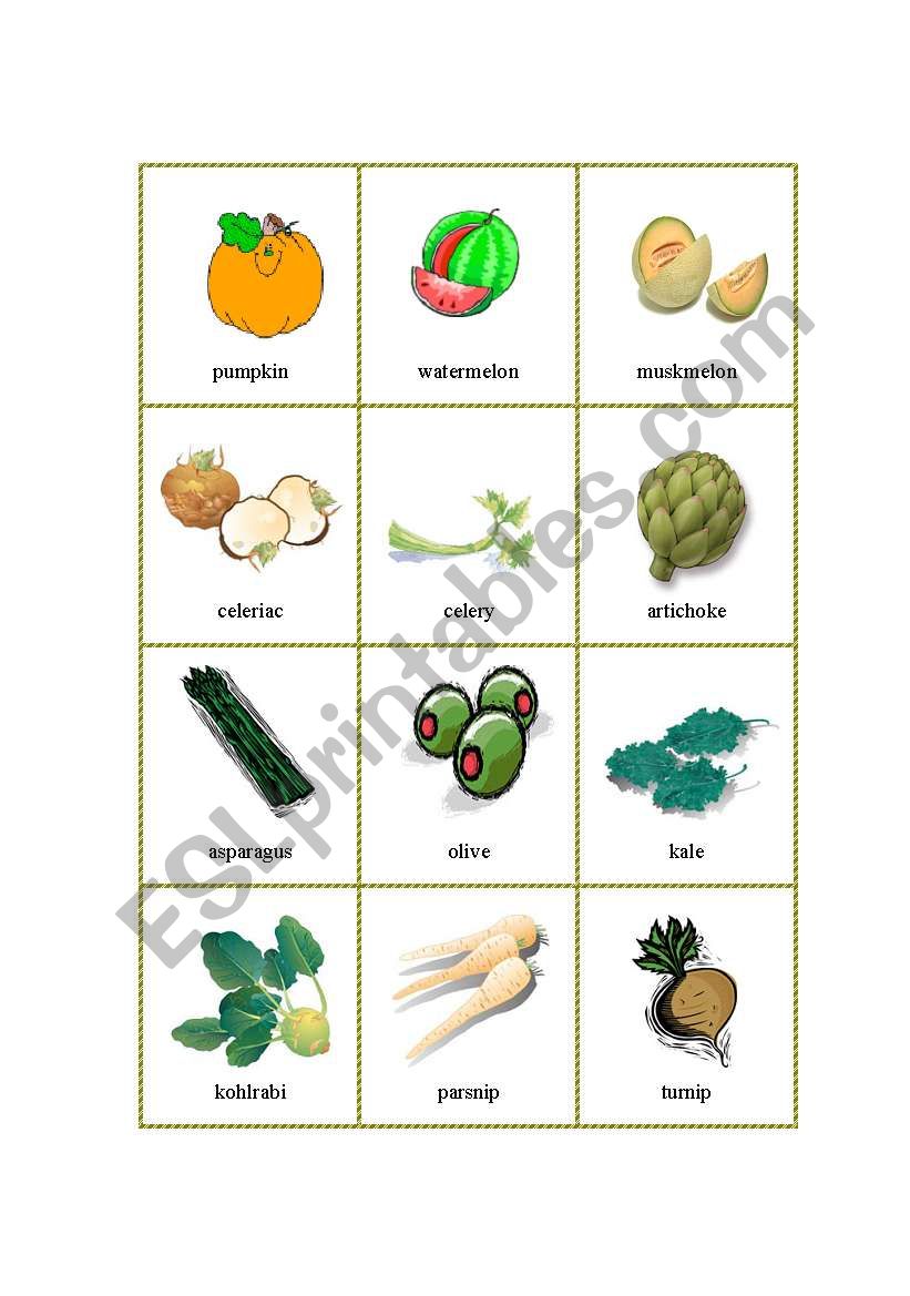 Picture Dictionary - Vegetables 3