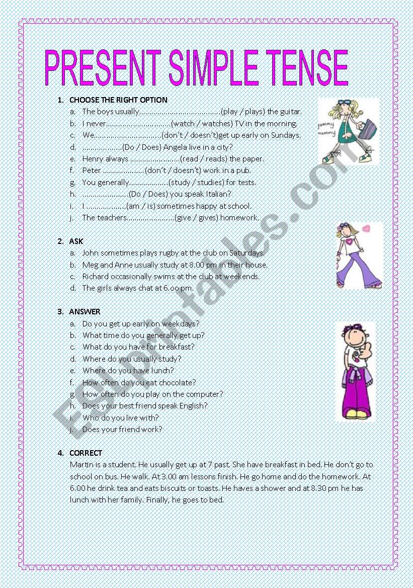 PRESENT SIMPLE worksheet