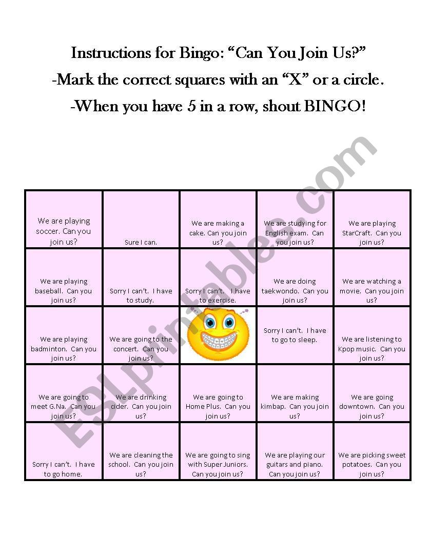 Bingo for kids worksheet