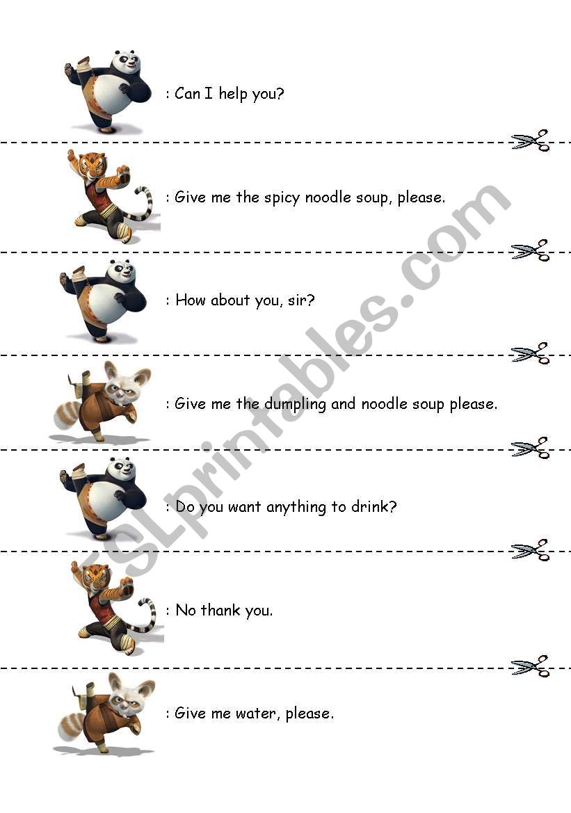 Kung Fu Panda Roll Play worksheet