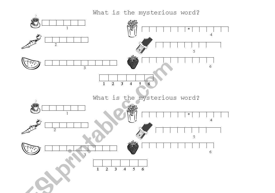 Mysterious word - Family worksheet