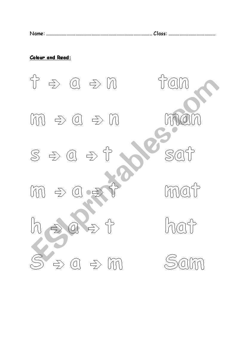 blending cvc words with a worksheet