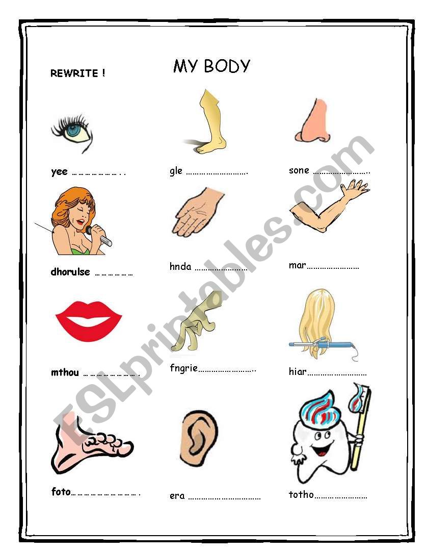 Body Parts worksheet