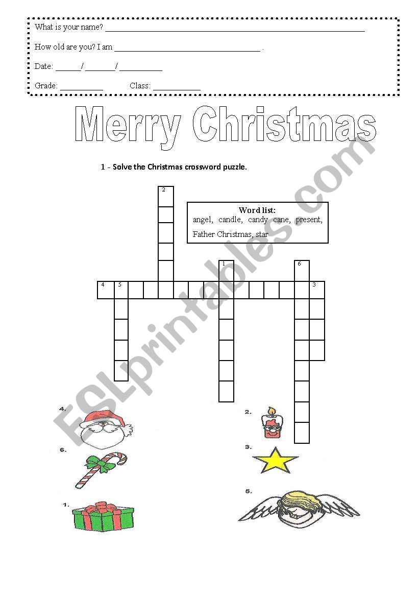 Christmas worksheet