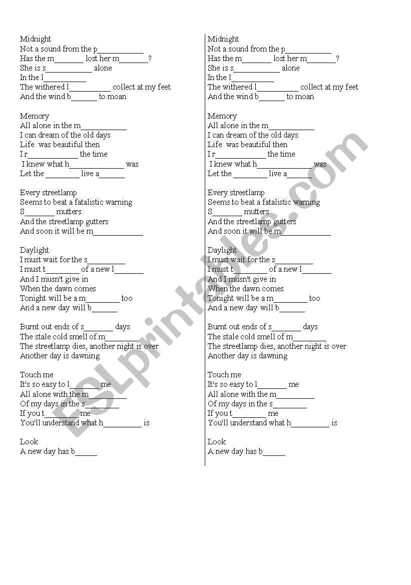 Cats_Memory worksheet