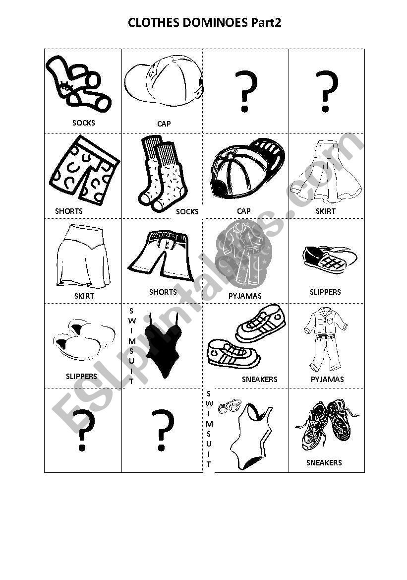 Clothes Dominoes Part2 worksheet