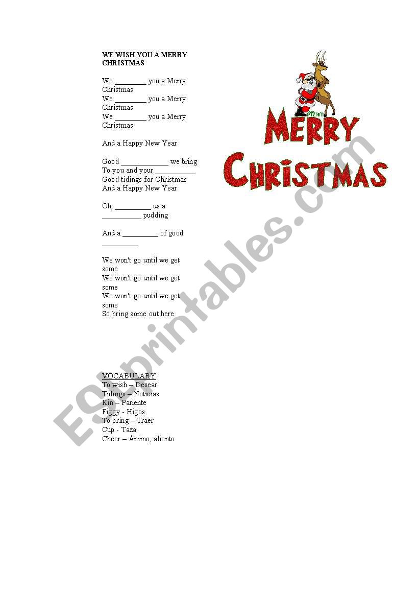 Christmas Song worksheet