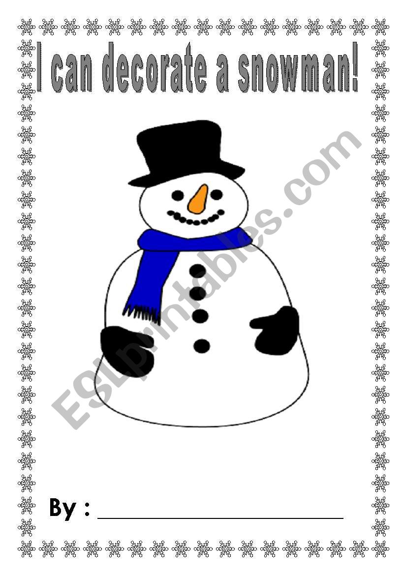 I can decorate a snowman minibook