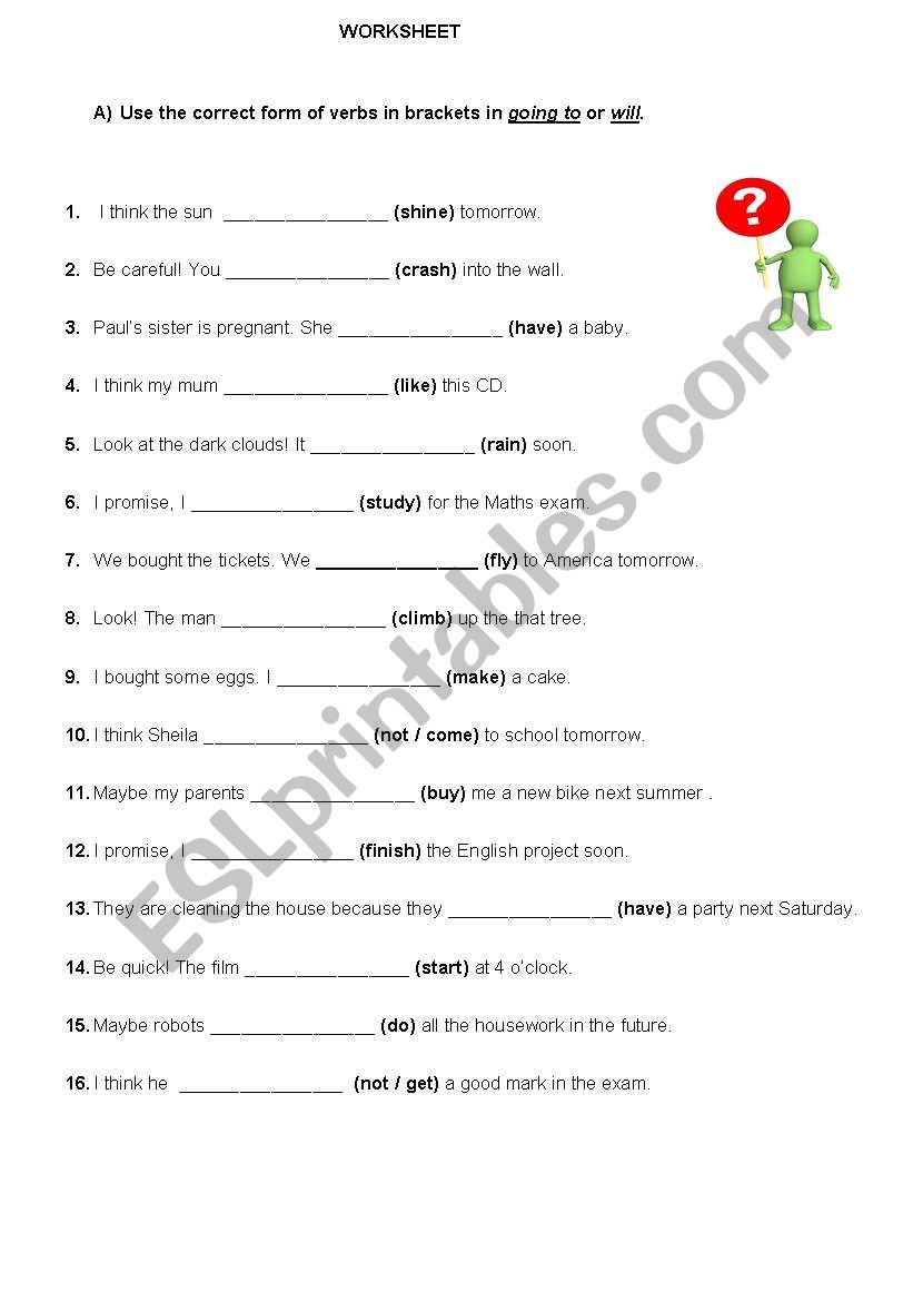 Will&Going to worksheet