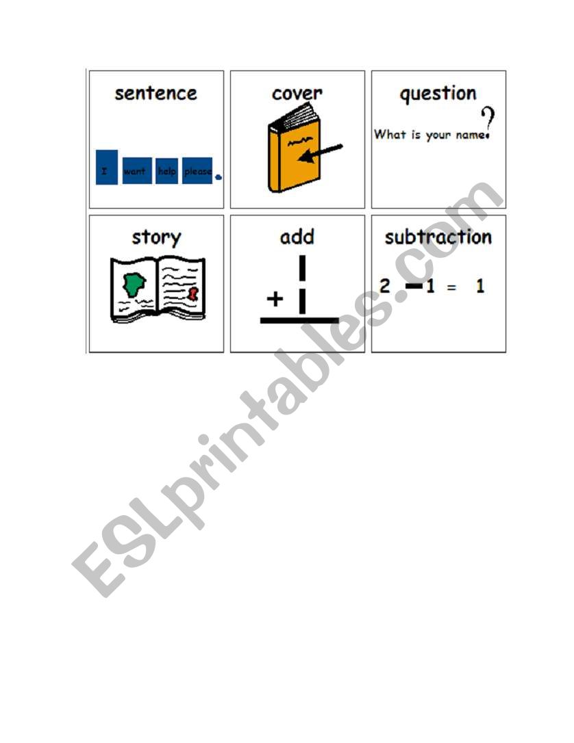 Kindergarten vocabulary worksheet