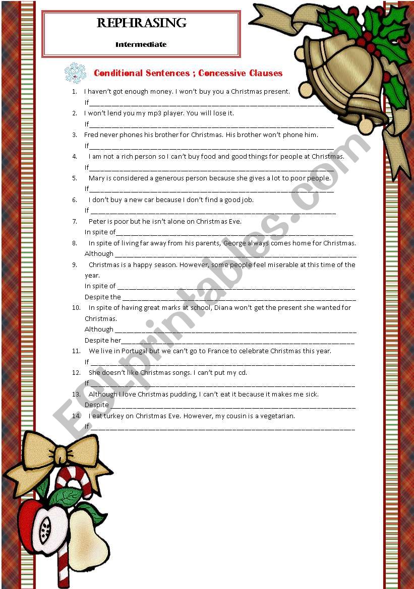 Rephrasing worksheet