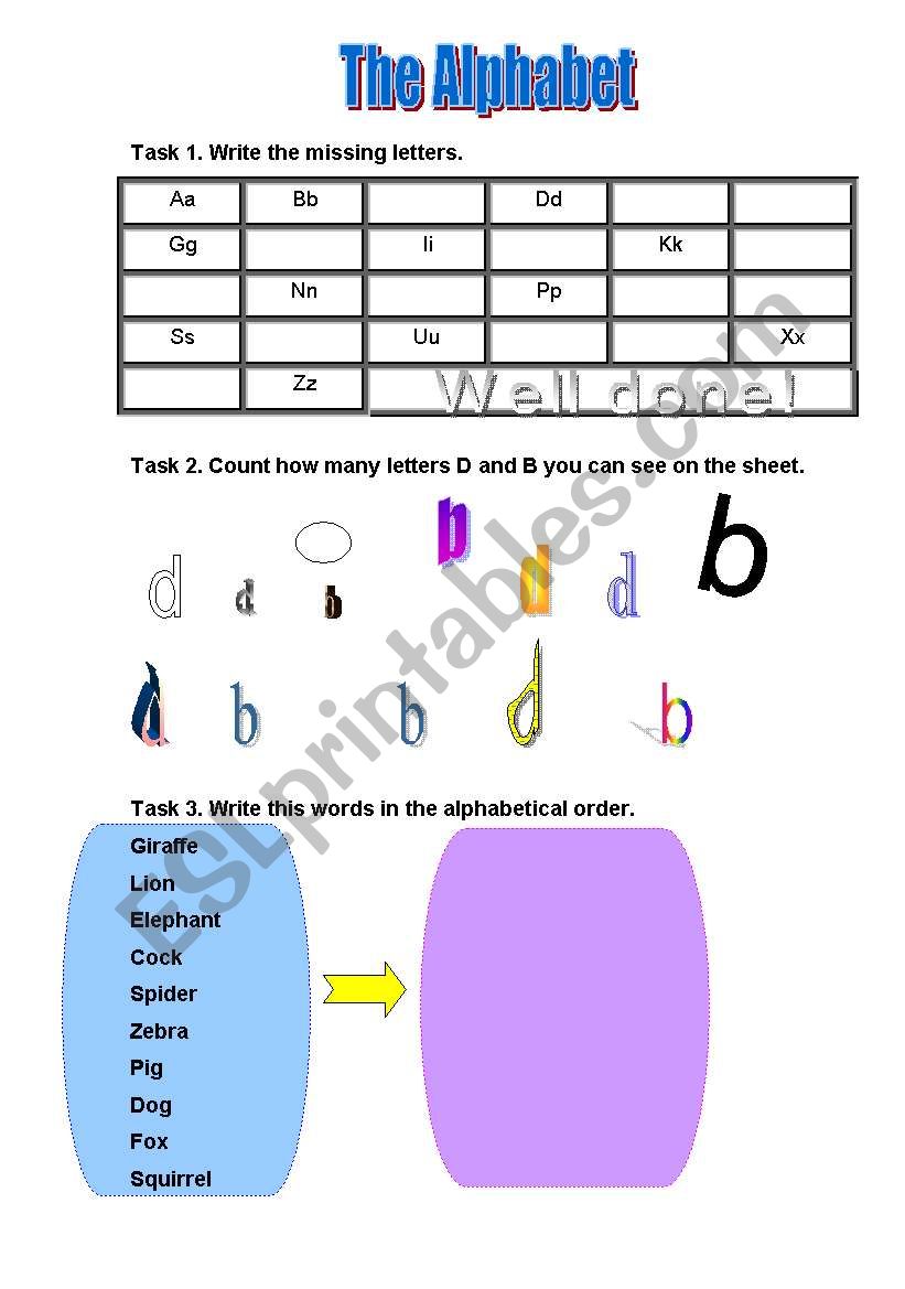 Alphabet worksheet