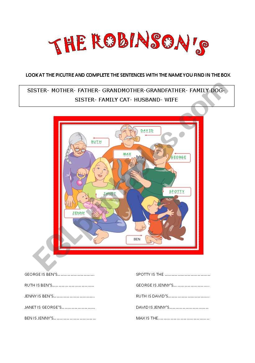 THE ROBINSONÂ´S worksheet