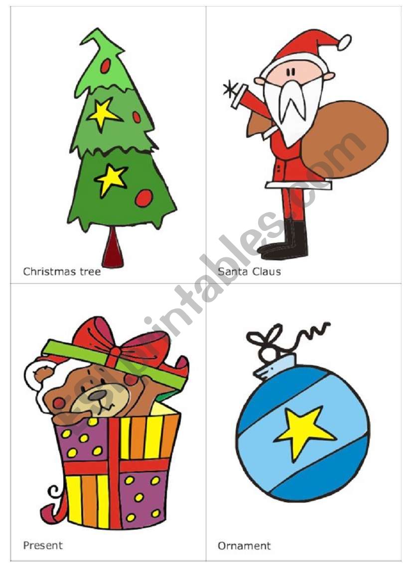 Christmas flash-cards worksheet