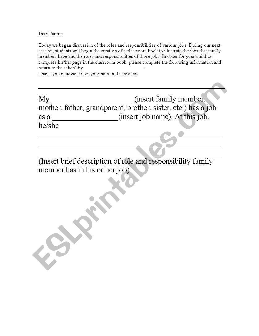 Career Book worksheet