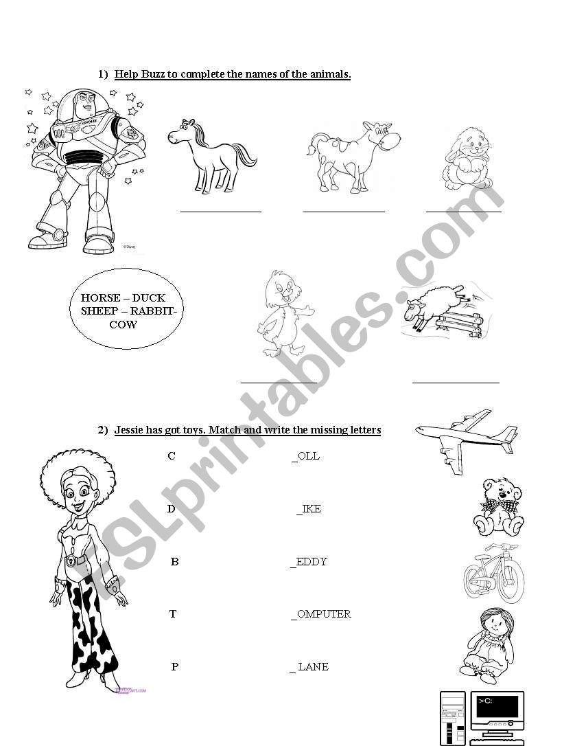 Toy Story worksheet