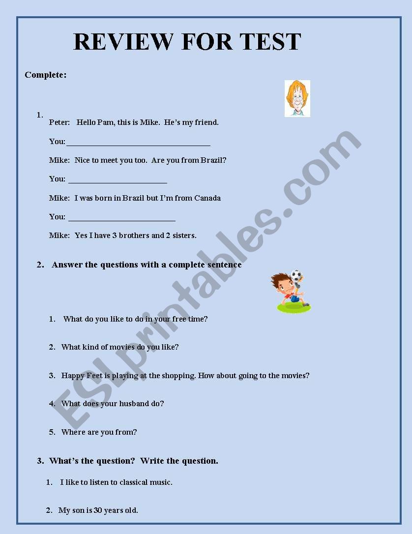 Review Worksheet worksheet