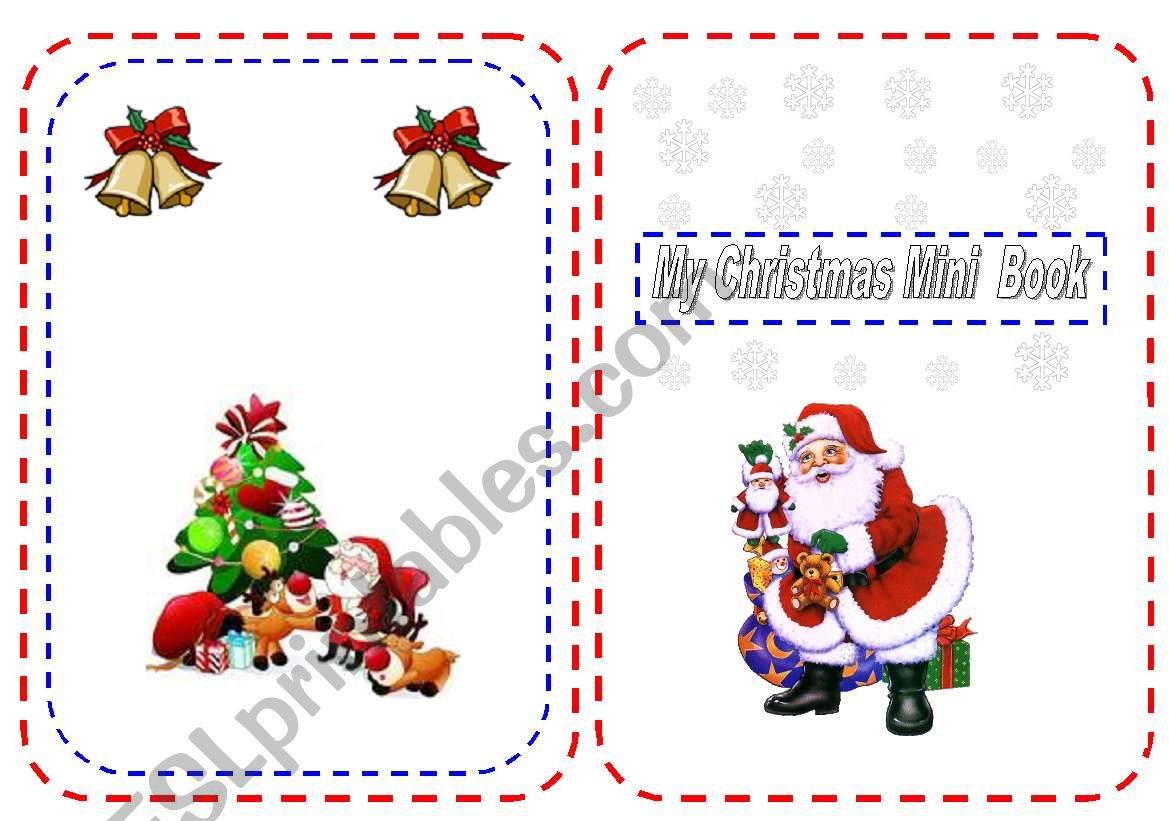 My Christmas Mini Book - part 1 -4 pages -24  Flashcards to colour