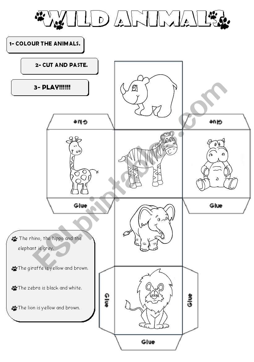 Animal Dice Jungle worksheet