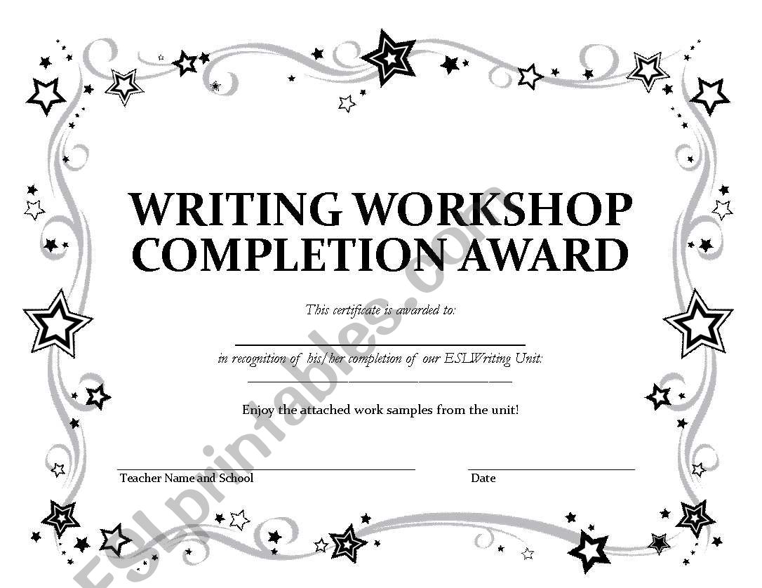 Printable Award (modifiable for your specific milestone)