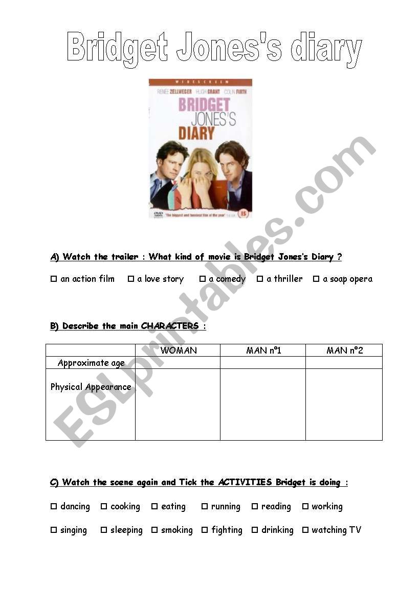 BRIDGET JONES + NEW YEARÂ´S RESOLUTIONS  (2 pages)