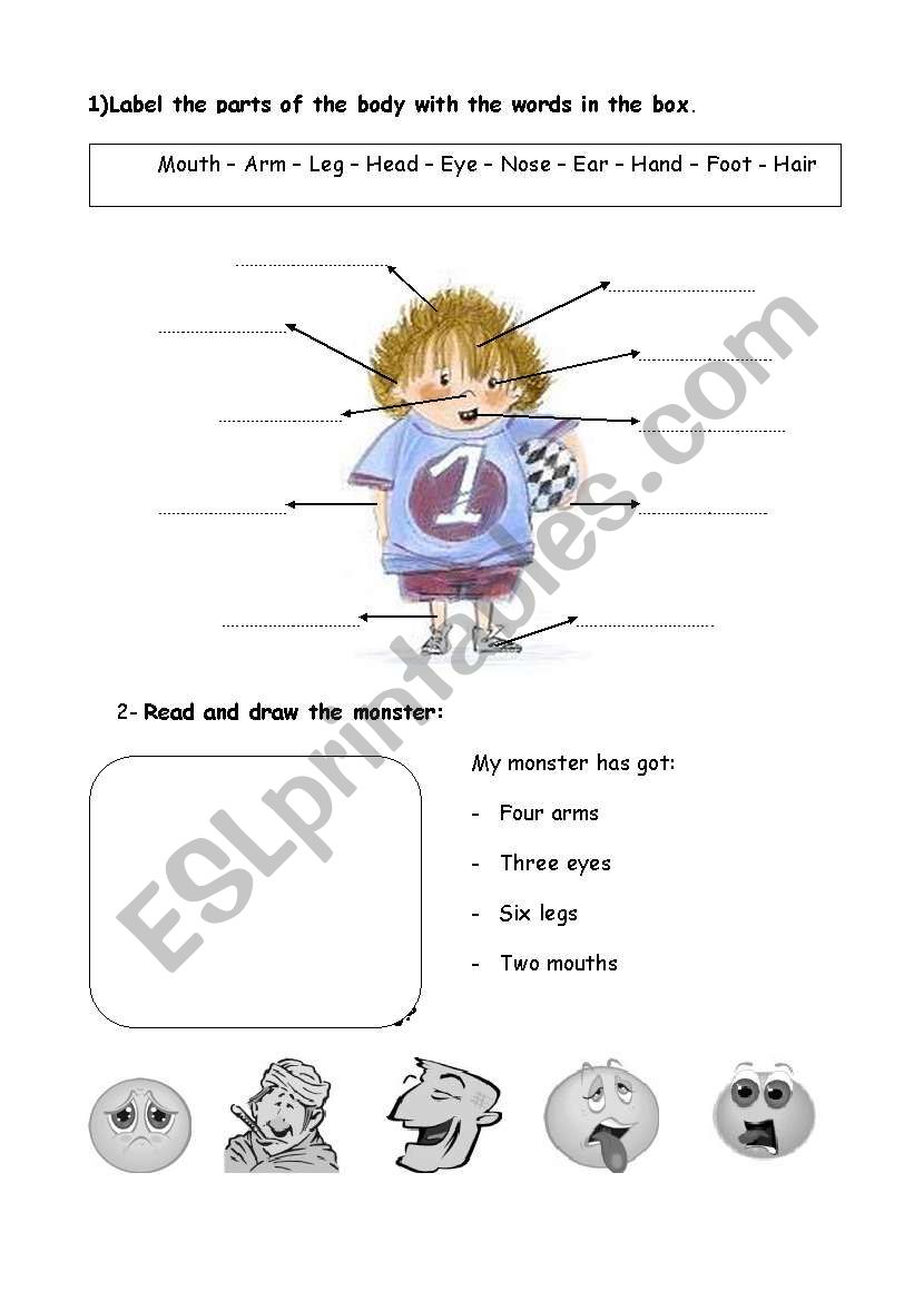 Parts of the body worksheet