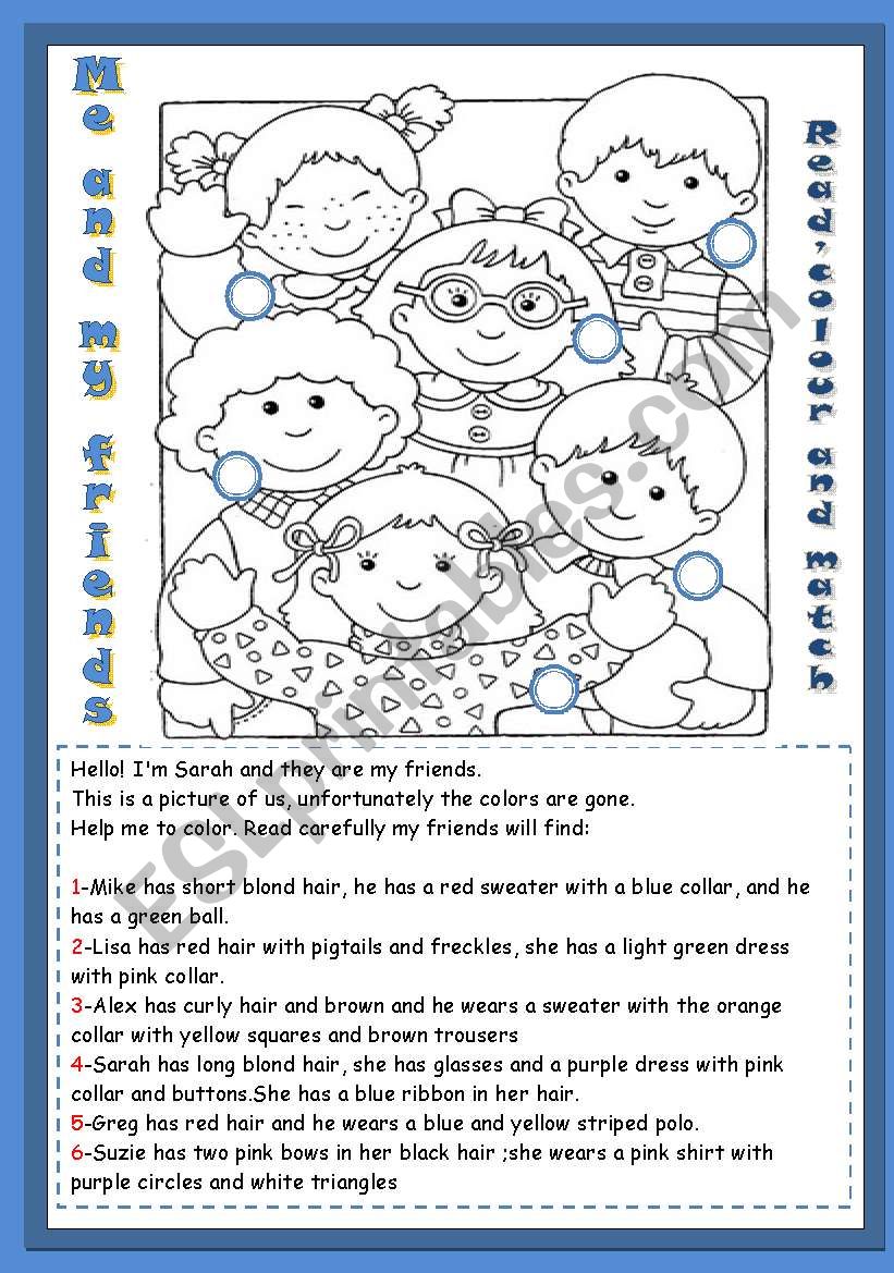 Me and my friends *editable* worksheet