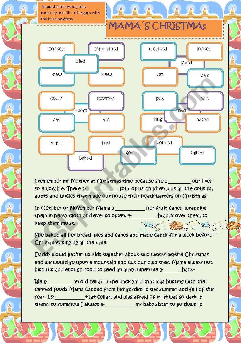 Mamas Christmas worksheet