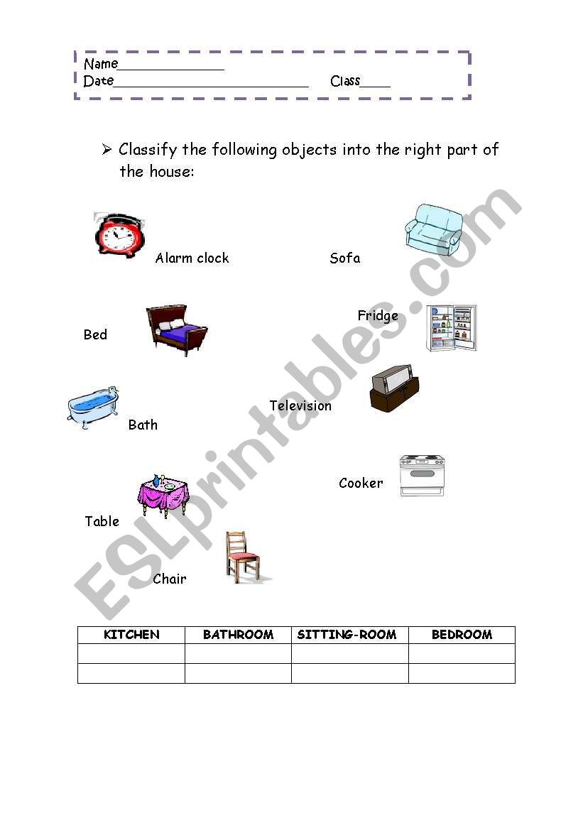 The house worksheet