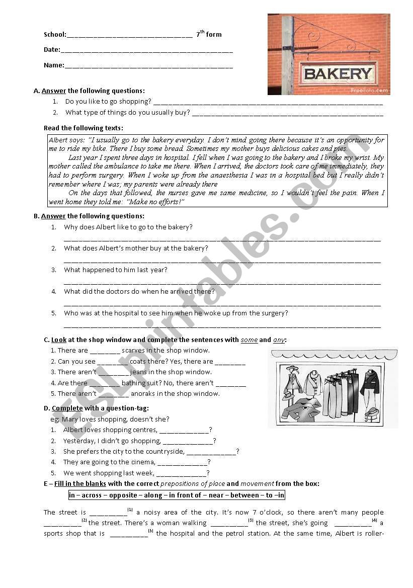 The city English written test 7th form