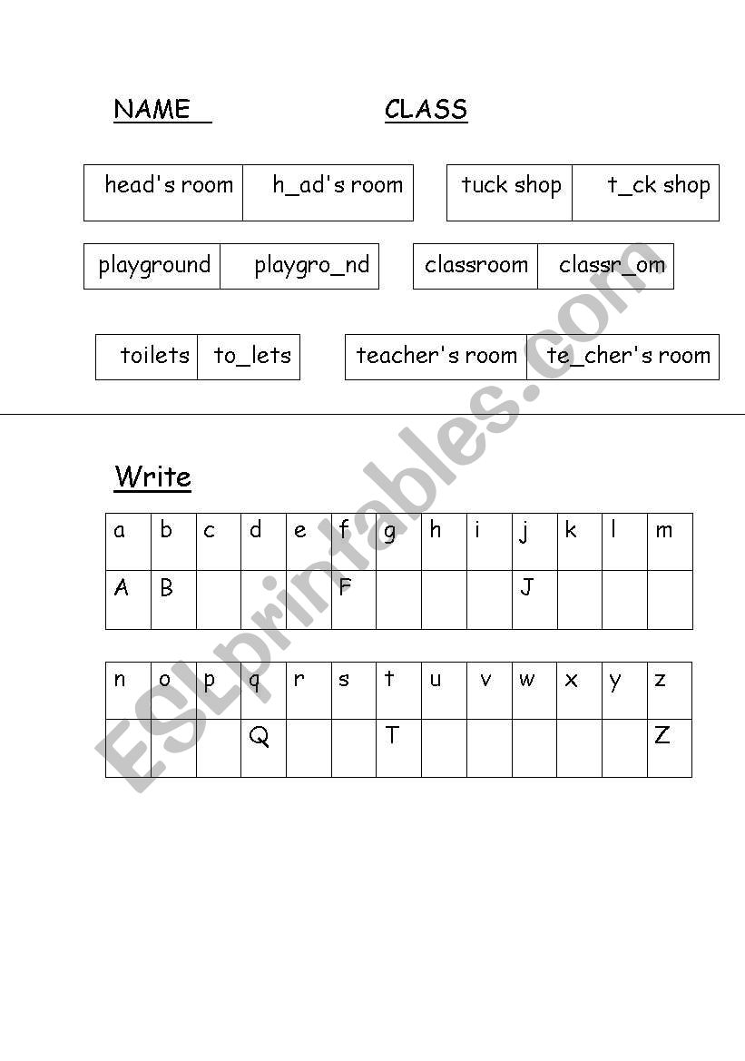 alphabet letters worksheet