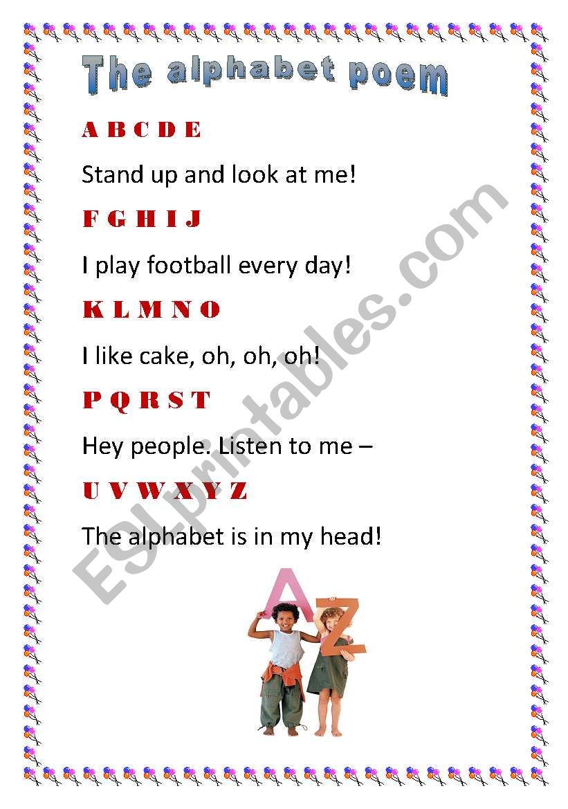 The alphabet poem worksheet