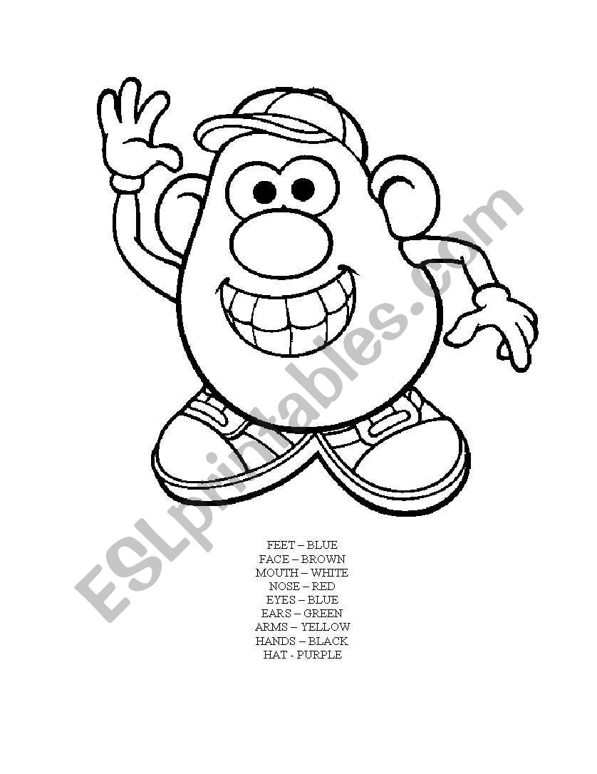 Mr. Potato Head Colouring Sheet