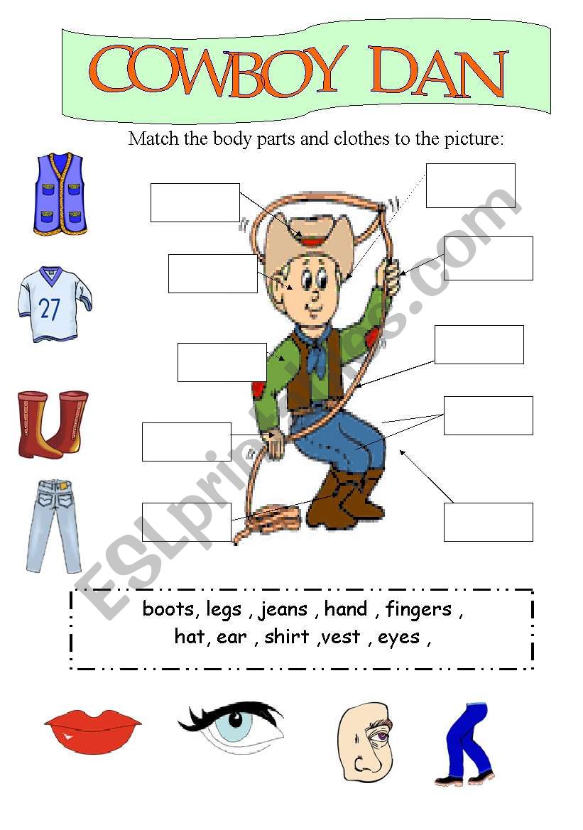 body parts and clothes worksheet