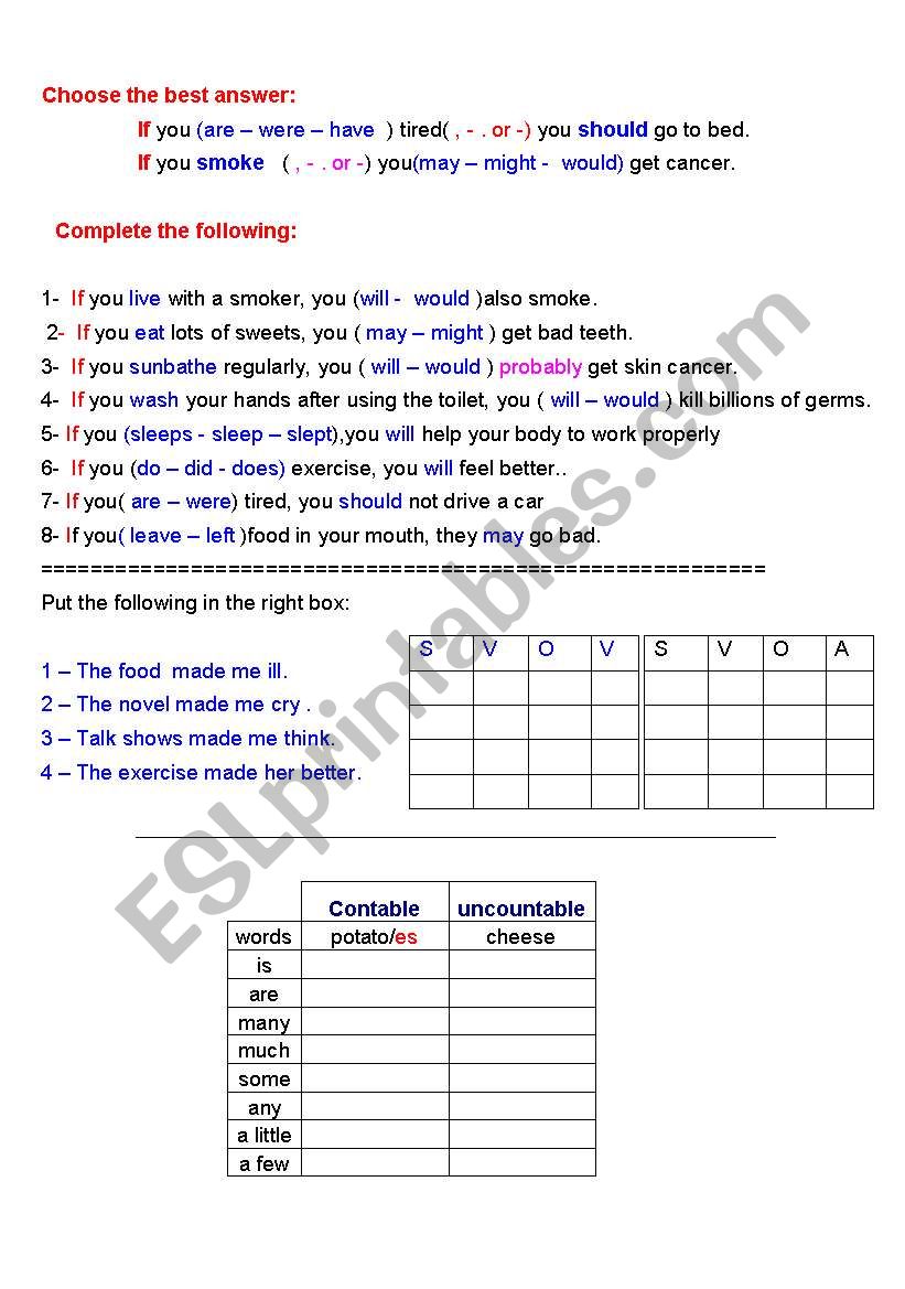 if conditional worksheet