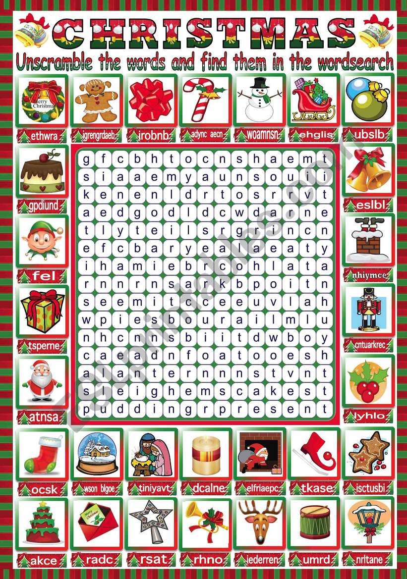 CHRISTMAS WORDSEARCH worksheet