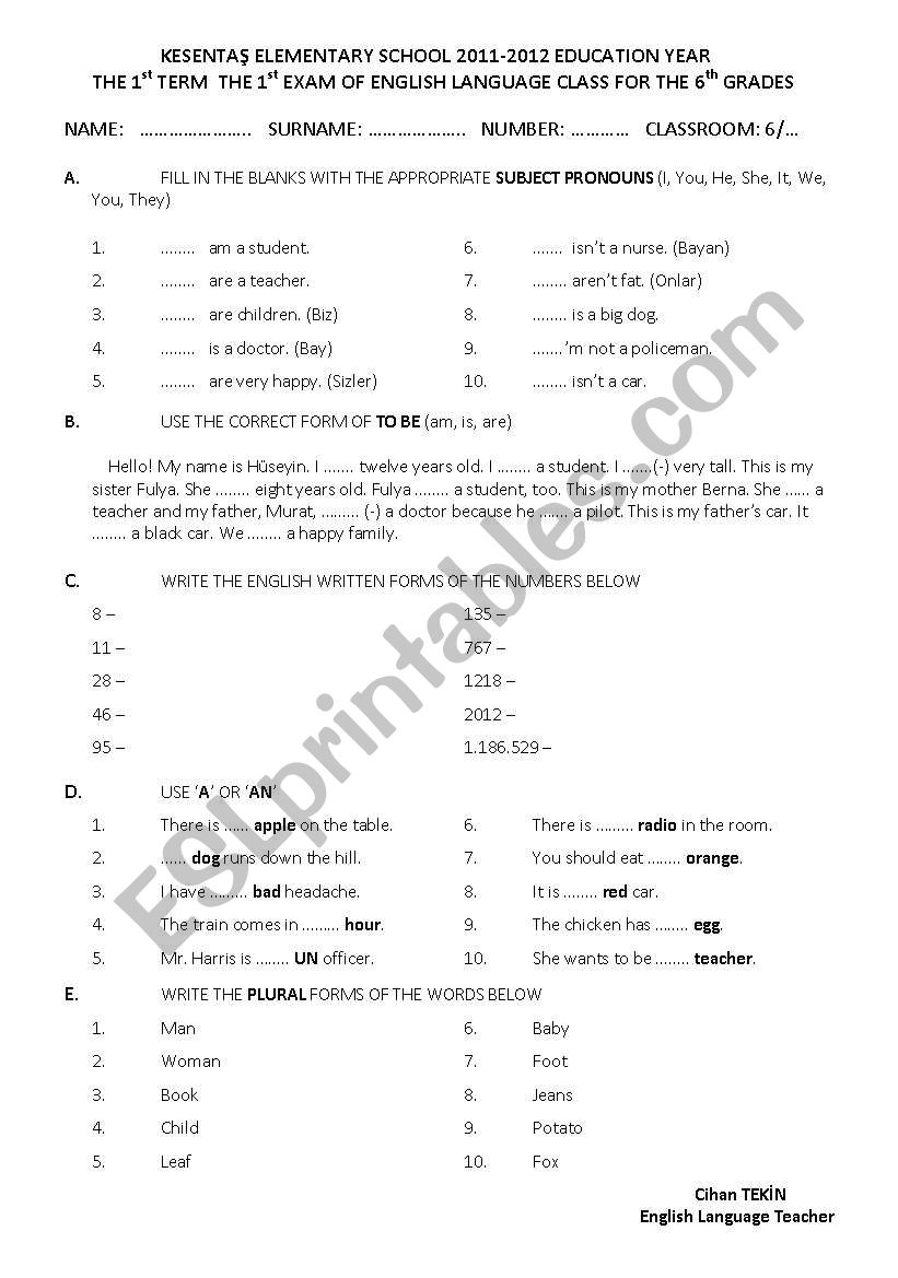 Easy One worksheet