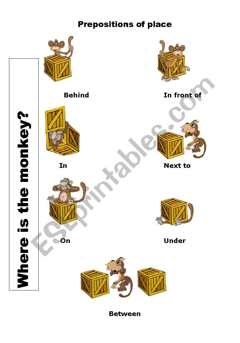 Preposition of the place worksheet