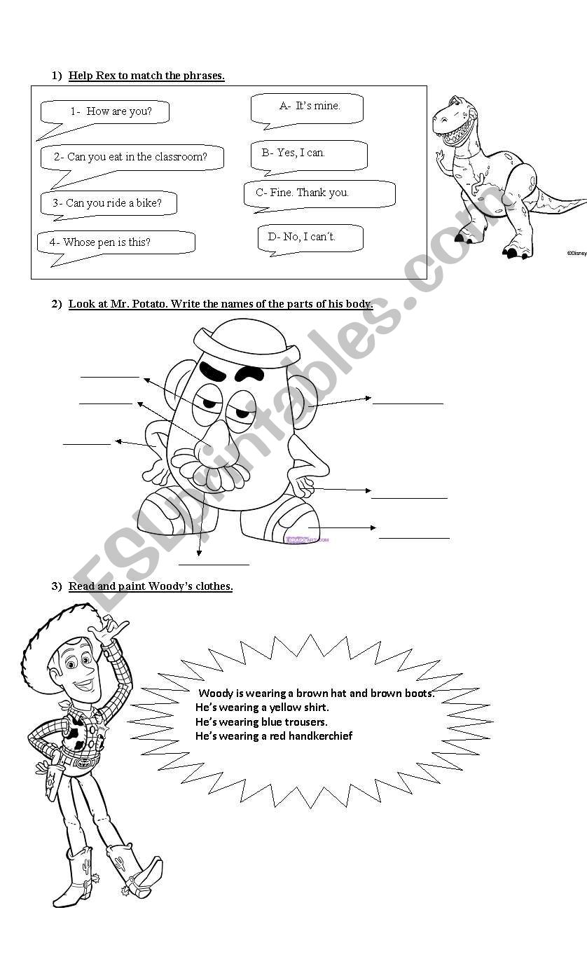 Toy Story 2 worksheet