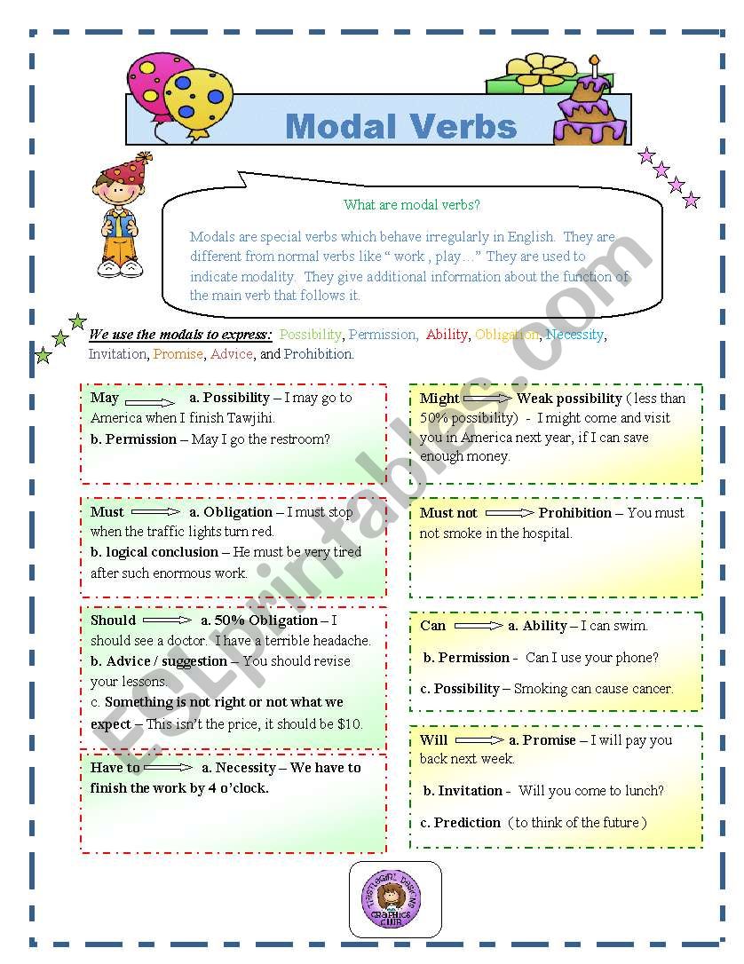 Modal Verbs worksheet