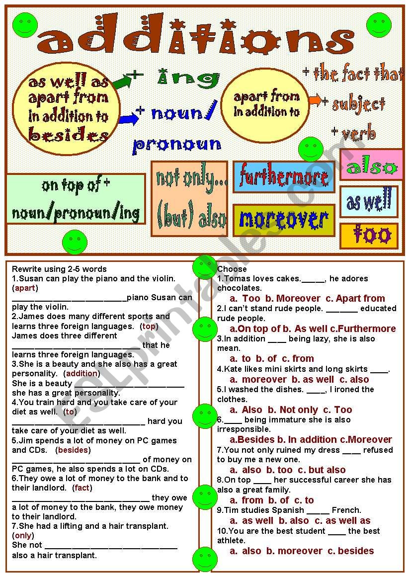 additions worksheet