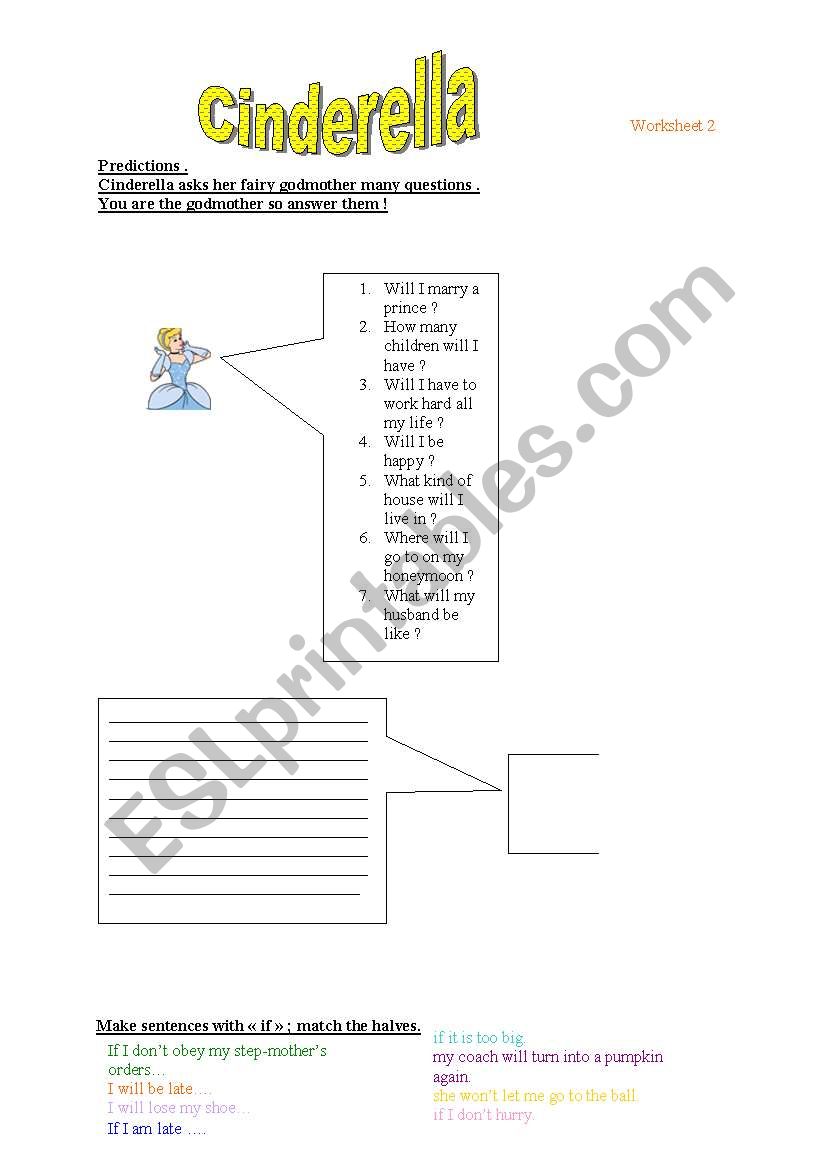 CINDERELLA WORKSHEET 2 worksheet