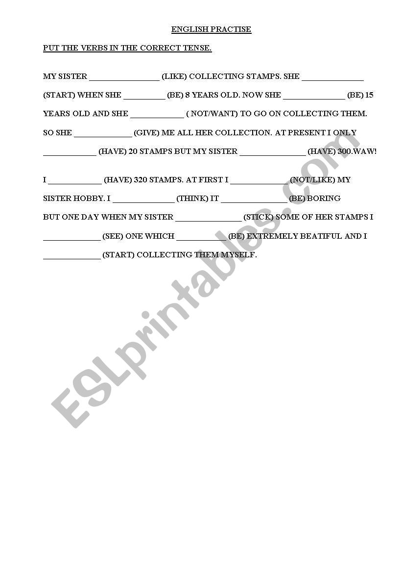 english practise worksheet