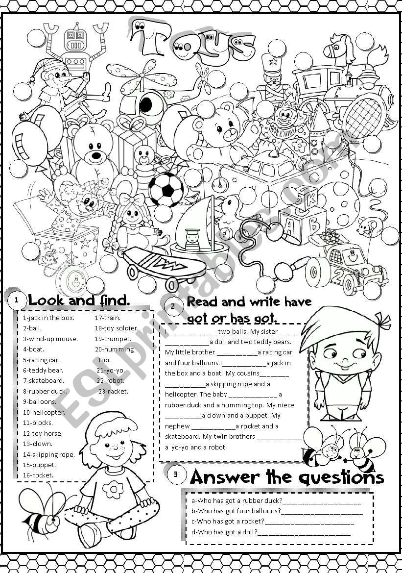 toys worksheet